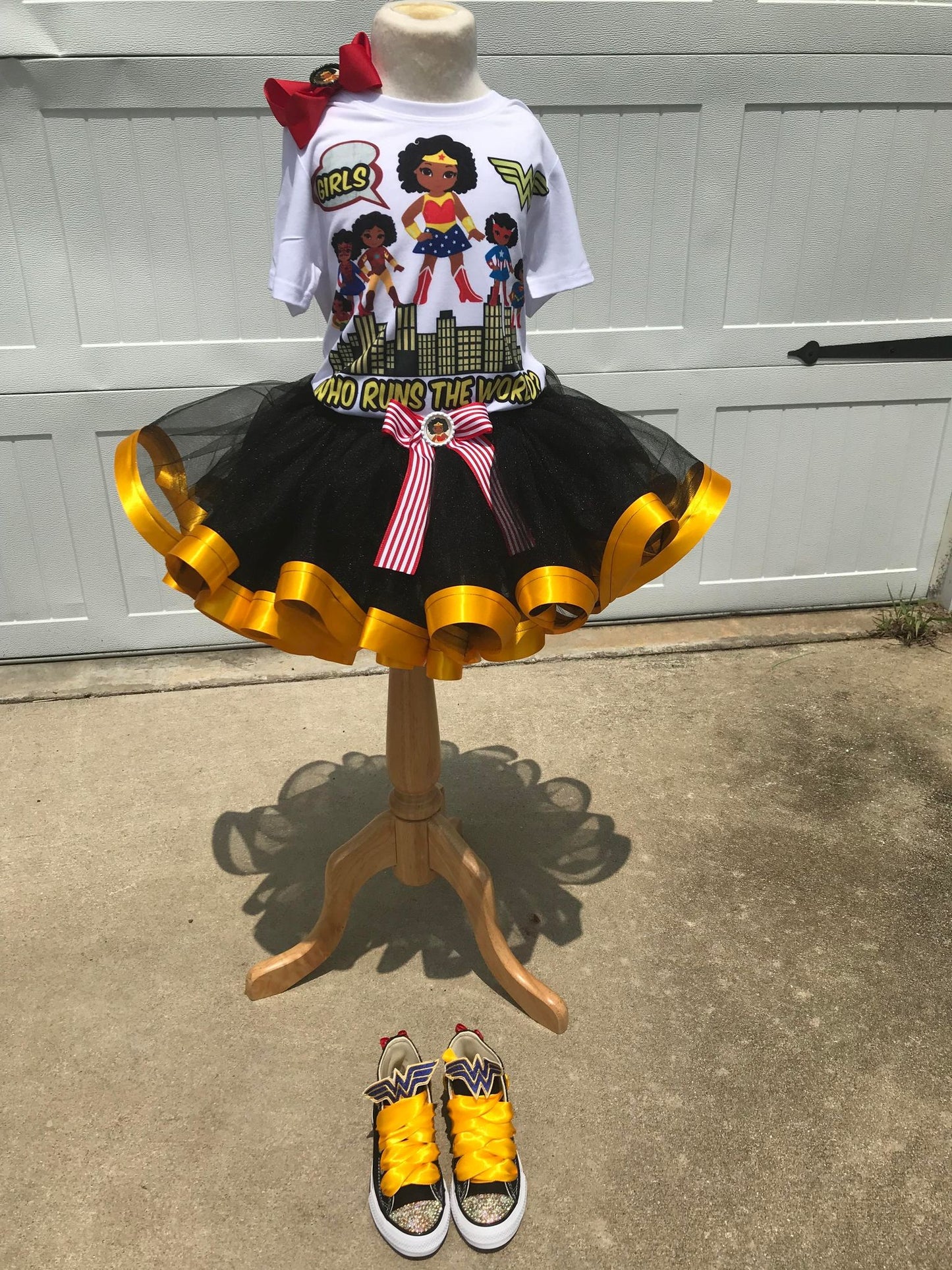 Ribbon Trim Tutu Outfit